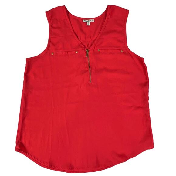 Mileage Partial Zip Up Sleeveless Chiffon Tank Top Bundle Size L Orange Purple - Picture 13 of 15